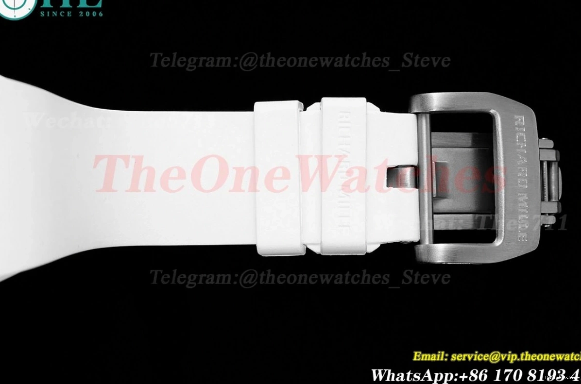 on Dragon Rubber Strap Tourb RM51 RMF Tiger Dial White 0116